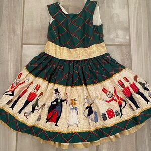 Little Loaves and Fishes Green Tartan Plaid Christmas Nutcracker Dress size 4